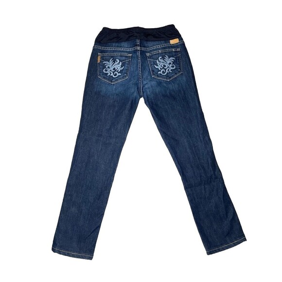 Paige Maternity Jeans Dark Wash High Waist Size 30 Made In USA Laurel‎ Canyon - Picture 5 of 11